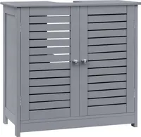 EUGAD Waschbeckenunterschrank, stehender Badschrank 60x60x30 cm, Verstellbarer Ablage, Grau