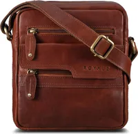 ROYALZ "Oregon" Leder Umhängetasche Herren Klein Männer Ledertasche Vintage Herrenhandtasche Moderne Schultertasche Messenger Bag Echtleder