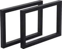 Tischbeine Lunderskov Möbelfüße Metall Schwarz 2 Stück Tischgestell für Sitzbank Couchtisch 2 x Tischfüße 35 x 50 cm Tischkufen Stahl