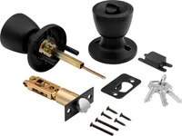 Türknopf Schlossdrehknopf Mit Verriegelung Türdrehgarnitur Schwarz Stahl Set