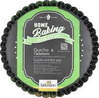 BIRKMANN Quiche- & Tarteform rund, Ø 20 x H 3 cm, mit Hebeboden, aus perforiertem Kohlenstoffstahl, Mit