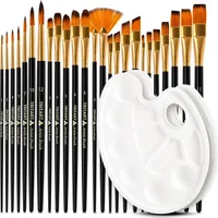Tritart Pinselset 25 STK. | Acryl Pinsel, Aquarellpinsel, Gouache Pinsel, Ölmalerei-Pinsel usw. | 2 Mischpaletten | Pinselset Acrylfarben aus Synthetik | Pinsel Set zum Malen