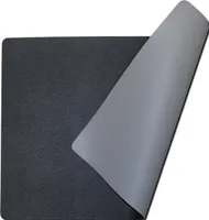4er Set Platzsets - Abwaschbar - Lederlook - Kunstleder - Rechteckig - Doppelseitig - Tischsets - Platzdeckchen -Schwarz & Hellgrau - 30x43cm