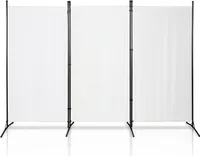 Jiubiaz Paravent Outdoor Raumteiler Garten Spanische Wand Trennwand Raumtrenner 3 teilig Beige