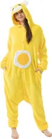 Katara 1744 -  Glücksbärchi Sonnenscheinbärchi Gelb M (155-165cm), Jumpsuit, Onesie, Karneval, Overall, Party, Karnevals-Kostüm, Verkleidung zum Fasching, Schlafanzug, Hausanzug, Jogginganzug, Cosplay, Tierkostüm für Erwachsene