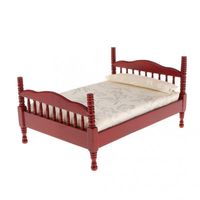 1/25 Puppenstuben Miniaturmöbel Europäischen Doppelbett mit Matratze und 
