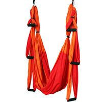 Yoga Hängematte Set Decke Hängende Yoga Schaukel Aerial Yoga Tuch Hängematte für Fitness Yoga Anti-Schwerkraft-Swing(Orange+Rot)