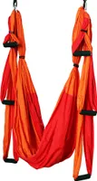 Jóga Hammock Set Stropní závěsná jóga Swing Aerial Yoga Cloth Hammock pro fitness jógu Anti-gravitační houpačka (oranžová + červená)