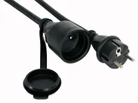 GUMMI-VERLÄNGERUNGSKABEL MIT SCHRUMPFSCHLAUCH - 3G2.5 - 5 m - STECKER-TYP E (FRANZÖSISCHES SYSTEM)