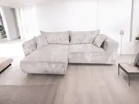 Ecksofa Berlin 255x160 Beige CORD mit schlaffunktion und bettkasten Beige POSO 100 Links