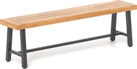 COSTWAY Gartenbank wetterfest, 3-Sitzer Sitzbank Terrassenbank bis 360 kg, Parkbank aus Akazienholz und Metall, ohne Rückenlehne 160x32x45cm 1 Pack