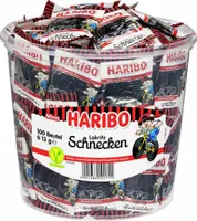Haribo lékořicoví šneci v mini sáčcích classic veggie 100 kusů