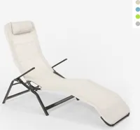 Klappbare Strandliege Liegestuhl Sonnenliege für Strand und Garten Pasha Luxury - Grau
