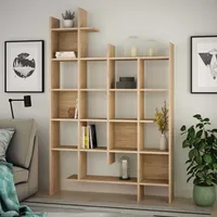 Skye Decor, Manco- Manco DTE, eichenfarbig, Bücherregale, 188x122x25,5 cm, 100% Melaminbeschichtete Partikelplatte