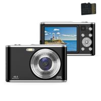 INF Digitalkamera 4K 48MP 16-fach Zoom-Webcam mit 32 GB TF-Karte Schwarz