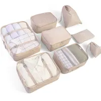 Homsorout Koffer Organizer für Kleidung, Multifunktionale Packwürfel  8-teilig, Packtaschen für koffer,Packing Cubes mit Kosmetiktasche,  Schuhbeutel