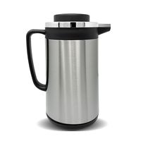 H-basics Thermoskanne in Silberfarbe  - Wärmespeicherung, Kaffe, Kaffekanne, Teekanne Thermos, Maß:1.6 Liter
