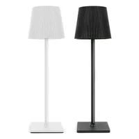 7MAGIC LED Dimmbare Akku Tischlampe Kabellose, Wiederaufladbar Warme Lichtfarbe Tischleuchte mit USB Ladestation, IP54 Wasserdichte, Schwarz/Weiß