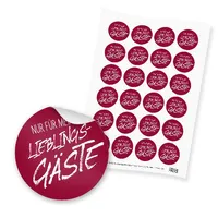 itenga 24x Sticker "Nur für meine Lieblingsgäste" (Motiv 131) dunkelrot weiß
