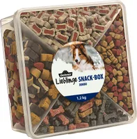 Dehner Lieblinge Hundesnack, Hundeleckerli zuckerfrei, Snackbox Jumbo, für ausgewachsene Hunde, mit 4 verschiedenen Sorten, 1.2 kg