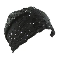Beanie Muetze Pailletten Schwarz