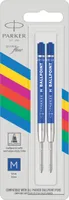 1x2 Parker Quinkflow Basic Kugelschreiber Mine M blau