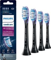 Philips Sonicare Ersatzbürsten Medium für Premium Gum Care HX9054/95 BrushSync Technologie, Schwarz, 4 Stück