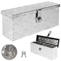 trucky Truckbox, Deichselbox Aluminium, Anhängerbox 15 Größen, Werkzeugkiste mit Schloss und Schlüssel, stabil und wasserdicht, Boxentyp:D015 (50 x 14 x 20 cm)