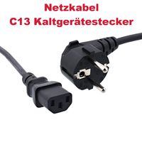 Hochwertiges Netzkabel IEC-C13 Kaltgeräte-Stecker 1,2m für Kleingeräte, Kaltgeräte, Messeinrichtungen, Stromverteilungsgeräte, IT-Geräte