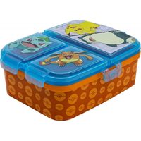 Pokemon Pikachu Glurak Kunststoff Brotdose 4 Fächer Brotbox Frühstücksdose
