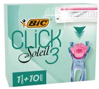 Bic Click 3 Soleil Sensitive Maszynka jednorazowa, 1 sztuka + 10 ostrz (PRODUKT Z NIEMIEC)