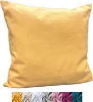 heimtexland ® Deko Kissenhülle Baumwolle Kissen Bezug Natur Dekokissen Typ849 Gelb 48x48 cm