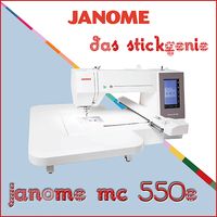Janome Memory Craft 550e Stickmaschine 4 Stickrahmen inclusive
