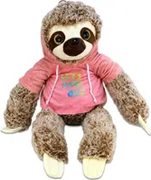 Faultier Stofftier mit Spruch rosa - ca. 80 cm