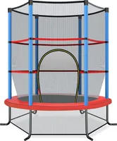 Zahradní trampolína COSTWAY Ø140 cm s bezpečnostní sítí, trampolína s nosností až 45 kg, vnitřní/venkovní trampolína pro děti od 3 let