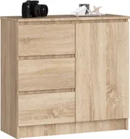 Komoda JERRY AKORD Dąb Sonoma 3 szuflady 35x80x77 cm