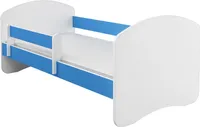 Kinderbett Jugendbett mit Matratze in Weiß / Blau ACMA II 180x80 cm