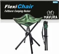 FlexiChair Camping Stuhl Angler Hocker Faltbar Klappstuhl Dreibein Falthocker