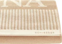 Schiesser Frottier Saunatuch Rom | 100% Baumwolle aus hachhaltiger Produktion | garngefärbt, weich, saugstark, groß | 75x200 cm | Sand