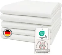 5er Set Moltontücher, Wickelunterlagen, 100% Baumwolle, 80x80 cm, weiß