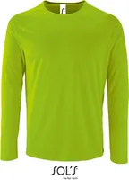 SOLs 02071 | Pánske športové tričko s dlhým rukávom Sporty - farba: neónovo zelená - veľkosť: L