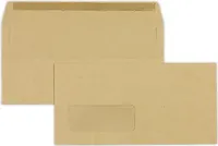 Briefumschläge DINlang 80g/qm selbstklebend Sonderfenster VE=1000 Stück braun