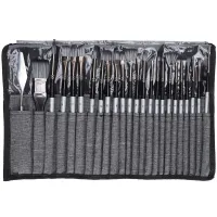 Pinselset für Nylonfarben Aquarell und Ölfarben - 24er Set - Professionelle Flache und runde Pinsel zum Malen - Künstler Zubehör