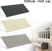 LZQ Markise, Fallarmmarkise einziehbar, 350 x 145 cm, UV-Schutz & wetterfest, Sonnenschutz für Balkon Terrasse Fenster, inkl. Montagematerial, Anthrazit