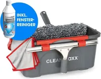 CLEANmaxx Fensterreiniger - 7-tlg. - grau/rot