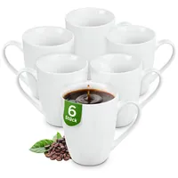 6-tlg. Kaffeebecher-Set Uni bunt Tee-Tasse groß Kaffee-Pott Trink
