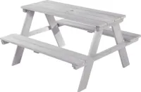 roba Kinder Outdoor+ Sitzgruppe 'Picknick for 4', wetterfeste Sitzgarnitur aus Massivholz, grau