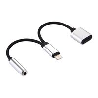 2 Port Audio Lightning Adapter für Apple iPhone Y Kabel 3,5 Klinke Grau