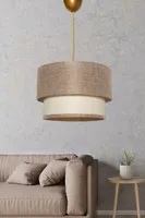 Opviq, SP288- SP288HMY, Beige,Sahne, Kronleuchter, Metallkörper