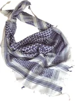 MIL-TEC® Shemagh Palästinenser Tuch Kopftuch Schal Halstuch Weiss Blau